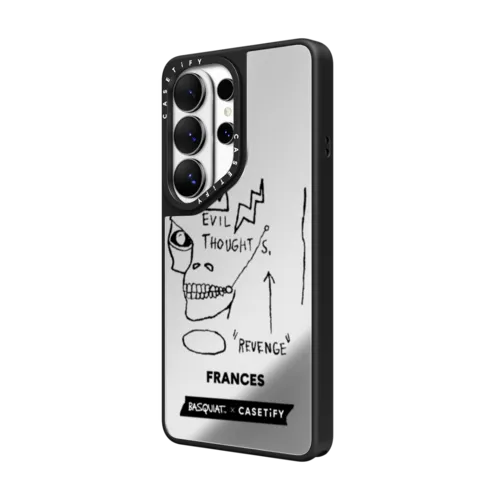 Custom Doodle Case | Galaxy S26 Ultra / Mirror Magnetic Case / Silver on Black | Image 2