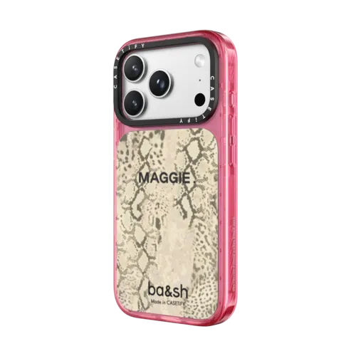 ba&sh Serpent Custom Case | iPhone 18 Pro Max / Impact Case MagSafe Compatible - Glossy / Glossy Pink | Image 2