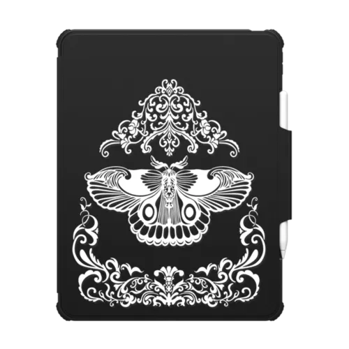 Gothic Moth | iPad Pro 13-inch (M4/M5) / iPad Impact Folio Case / Black | Image 1
