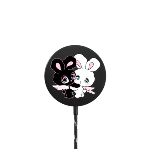 Angel Bunnies |   / PowerThru Magnetic Wireless Charger MagSafe Compatible / Black | Image 1