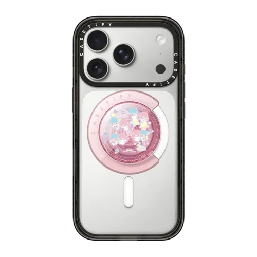 Little Twin Stars 50th Anniversary Sticker Snappy Grip Holder | Snappy Grip Holder / Snappy Grip Holder MagSafe Compatible / Pink | Image 1