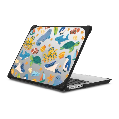 Deep Ocean Wonders | MacBook Pro 14-inch (M1 - M5) / MacBook Bounce Case / Black | Image 1