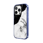 Black and White Contrast Marble | iPhone 16 Pro / Impact Case MagSafe Compatible / Glitter Indigo | Image 2