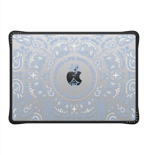 WYAGL Paisley Laptop Case - Blue | MacBook Pro 14-inch (M1 - M5) / MacBook Impact Case / Black | Image 2