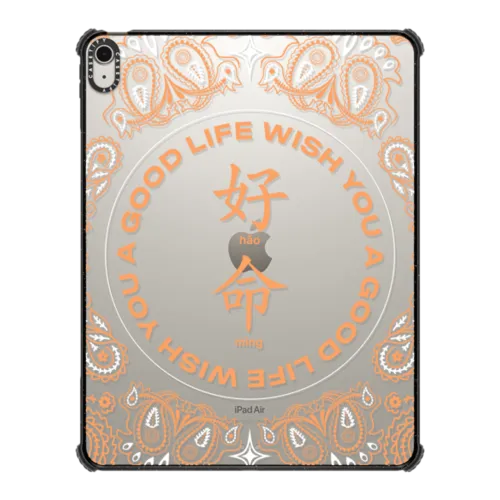 WYAGL Paisley Tablet Case - Orange | iPad Air 13-inch (M2 - M4) / iPad Impact Case / Black | Image 1