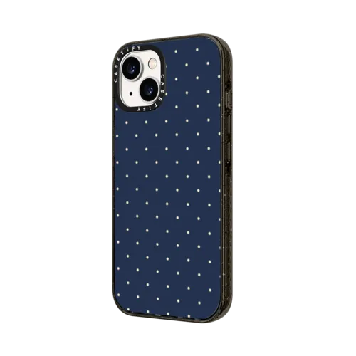 Navy Dots | iPhone 14 Plus / Impact Case MagSafe Compatible / Black | Image 2