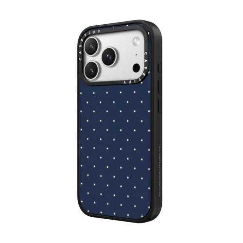 Navy Dots | iPhone 17 Pro Max / Impact Case MagSafe Compatible / Matte Black | Image 2
