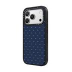 Navy Dots | iPhone 17 Pro Max / Impact Case MagSafe Compatible / Matte Black | Image 2
