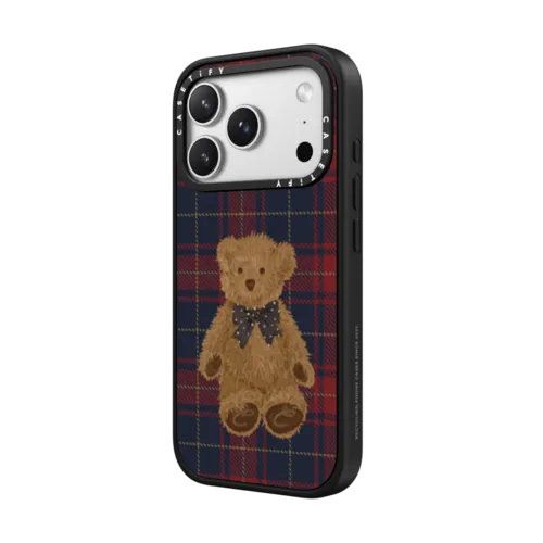 Teddy Bear Plaid | iPhone 17 Pro Max / Impact Case MagSafe Compatible / Matte Black | Image 2