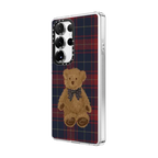 Teddy Bear Plaid | Galaxy S25 Ultra / Impact Clear Magnetic Case / Clear | Image 2