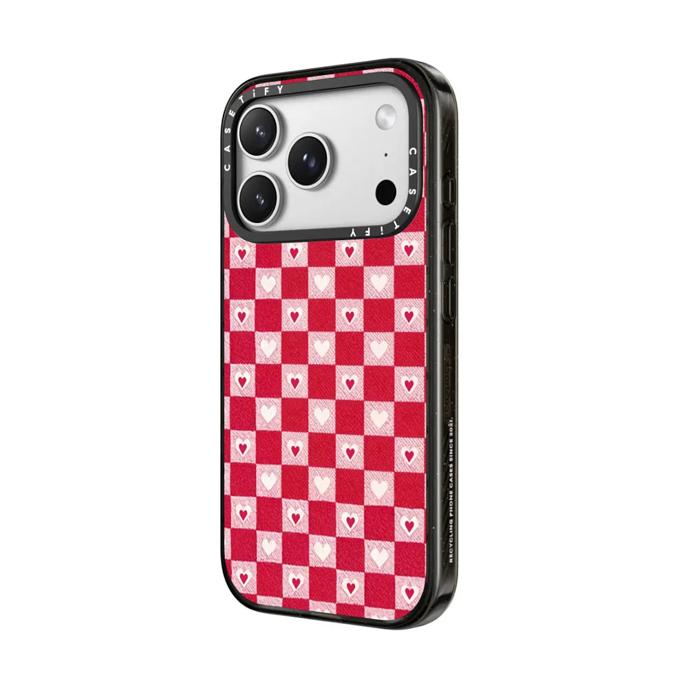 Pink Red Heart Checker