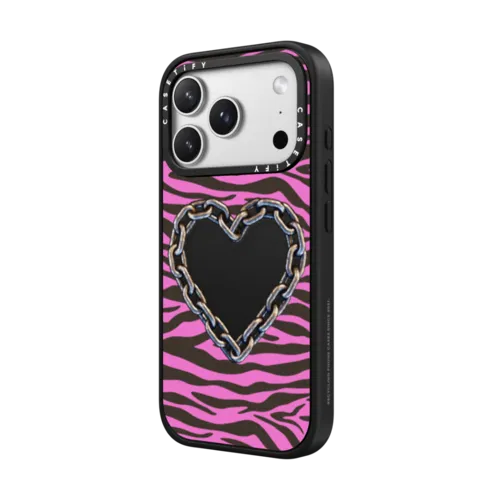 Zebra Heart Chain | iPhone 17 Pro Max / Impact Case MagSafe Compatible / Matte Black | Image 2
