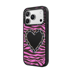 Zebra Heart Chain | iPhone 17 Pro Max / Impact Case MagSafe Compatible / Matte Black | Image 2