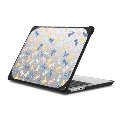 Gingham Bows | MacBook Pro 14-inch (M1 - M5) / MacBook Bounce Case / Black | Image 1