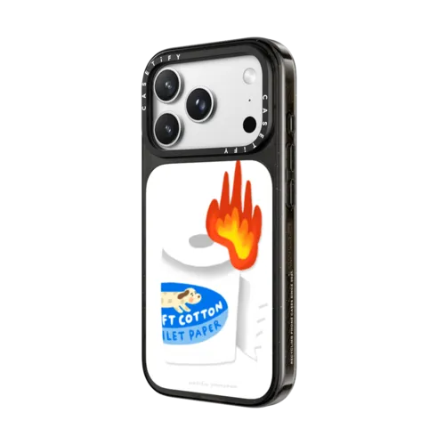 Burning Toilet Paper | iPhone 18 Pro Max / Impact Case MagSafe Compatible - Glossy / Glossy Black | Image 2