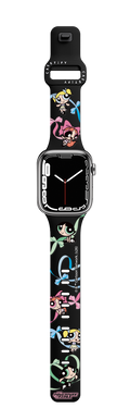 The Powerpuff Girls Ribbon Medley Watch Band | Apple Watch Series 7-9 (45mm) / Impact Band / Black | Image 1