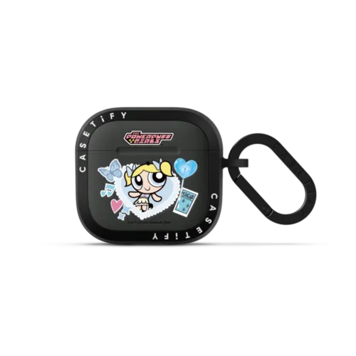 The Powerpuff Girls Bubbles Sticker Earbuds Case | AirPods 4 & 5 / Earbuds Bounce Case / Charcoal | Image 1