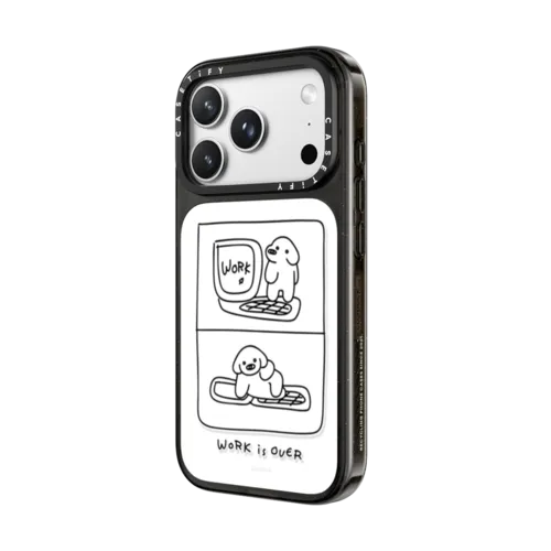 WORK is OVER | iPhone 18 Pro / Impact Case MagSafe Compatible - Glossy / Glossy Black | Image 2