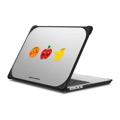 Orange Apple Banana | MacBook Pro 14-inch (M1 - M5) / MacBook Bounce Case / Black | Image 1