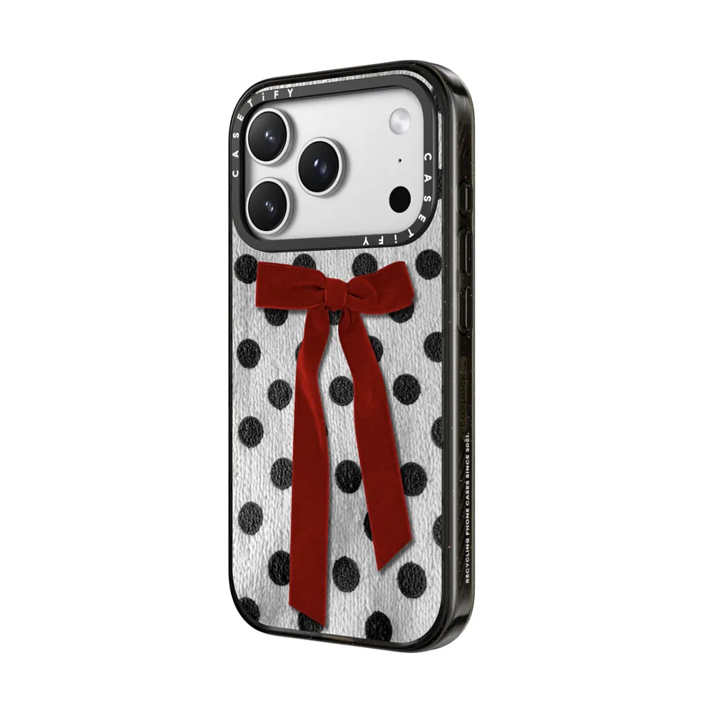 Knitted Polka Dot with Ribbon