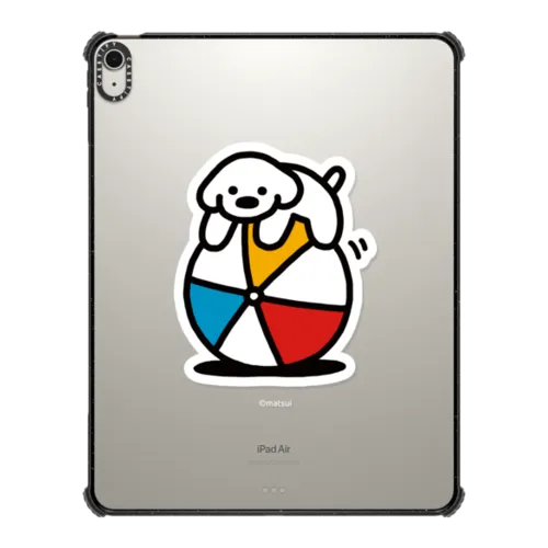 Dog on the ball | iPad Air 13-inch (M2 - M4) / iPad Impact Case / Black | Image 1