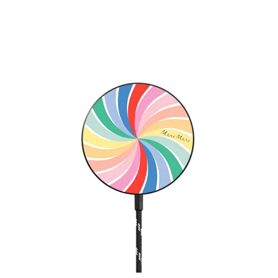 Meri Meri Rainbow Swirl PowerThru Magnetic Wireless Charger | Image 1