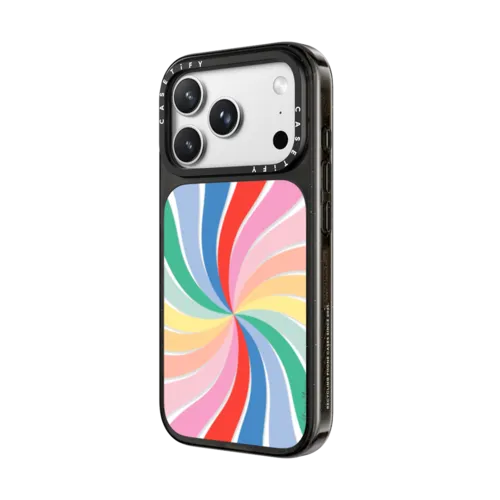 Meri Meri Rainbow Swirl Phone Case | iPhone 18 Pro Max / Impact Case MagSafe Compatible - Glossy / Glossy Black | Image 2