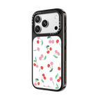 Meri Meri Cherries Pattern Phone Case | iPhone 18 Pro Max / Impact Case MagSafe Compatible - Glossy / Glossy Black | Image 2