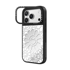 SMILE ON PHONE CASE (WHITE) | iPhone 17 Pro Max / Mirror Ring Stand Case MagSafe Compatible / Silver on Black | Image 2