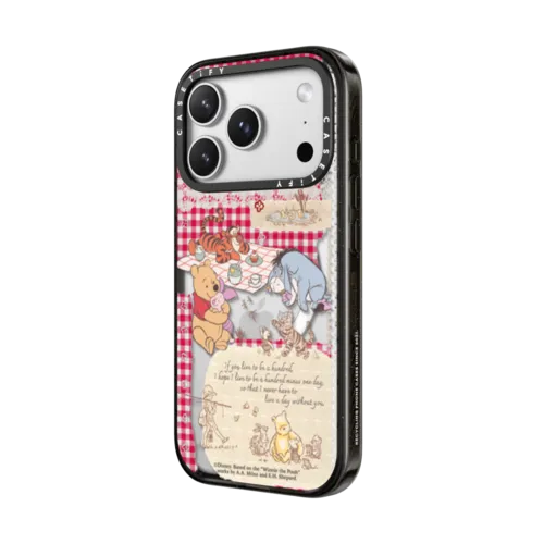 Winnie The Pooh Picnic Collage Phone Case | iPhone 17 Pro Max / Impact Case MagSafe Compatible / Black | Image 2