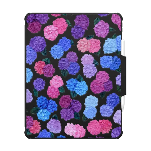 Endless Summer Hydrangeas | iPad Pro 13-inch (M4/M5) / iPad Impact Folio Case / Black | Image 1