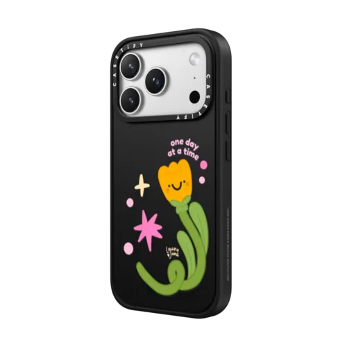 Yellow Happy Tulip | iPhone 17 Pro Max / Impact Case MagSafe Compatible / Matte Black | Image 2