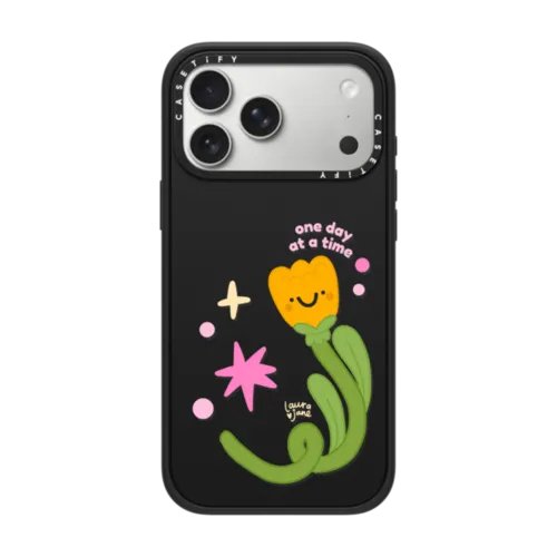 Yellow Happy Tulip | iPhone 17 Pro Max / Impact Case MagSafe Compatible / Matte Black | Image 1