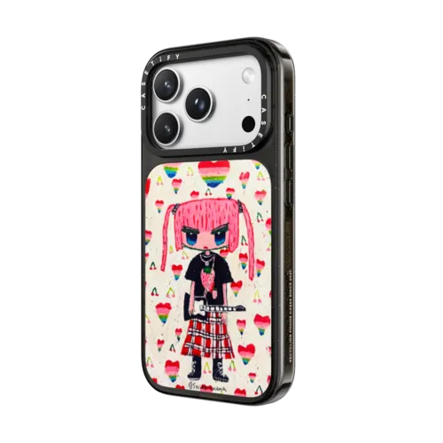 Strawberry Punk Girl | iPhone 18 Pro Max / Impact Case MagSafe Compatible - Glossy / Glossy Black | Image 2