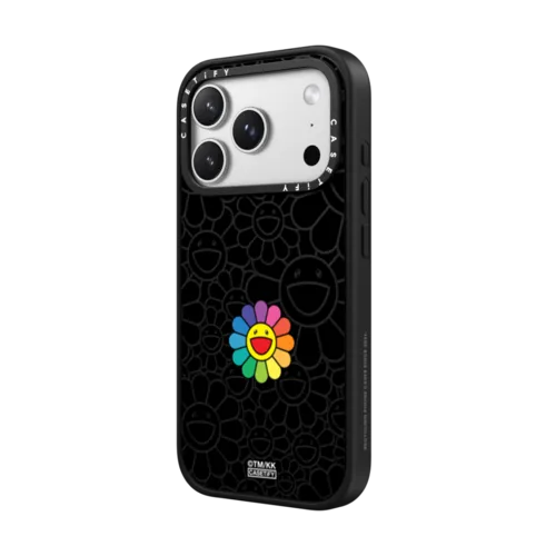 SUPERFLAT FLOWER PHONE CASE (RAINBOW) | iPhone 17 Pro Max / Impact Case MagSafe Compatible / Matte Black | Image 2