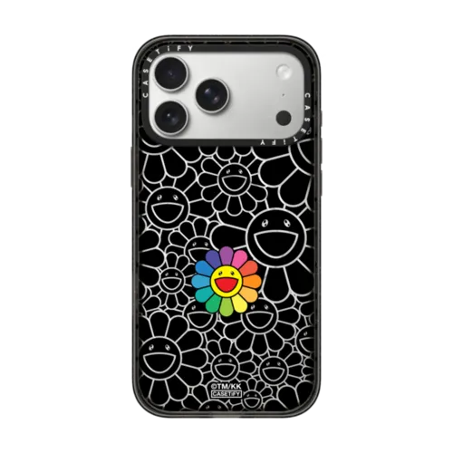 SUPERFLAT FLOWER PHONE CASE (RAINBOW) | iPhone 17 Pro Max / Impact Case MagSafe Compatible / Black | Image 1