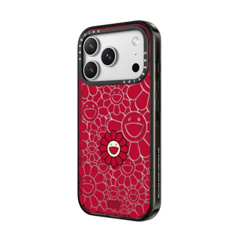 SUPERFLAT FLOWER PHONE CASE (RED) | iPhone 17 Pro Max / Impact Case MagSafe Compatible / Black | Image 2