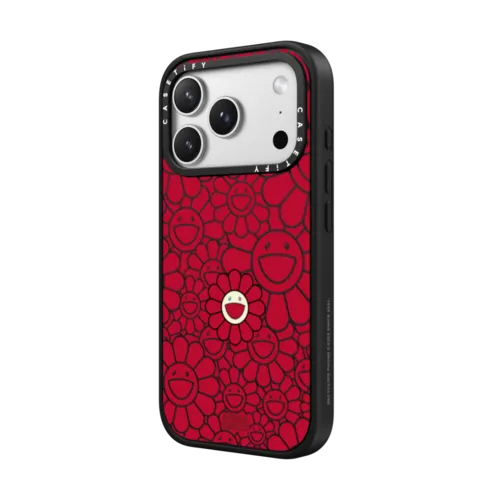 SUPERFLAT FLOWER PHONE CASE (RED) | iPhone 17 Pro Max / Impact Case MagSafe Compatible / Matte Black | Image 2