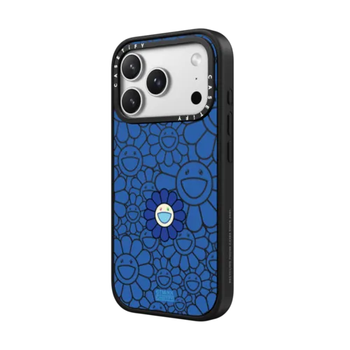 SUPERFLAT FLOWER PHONE CASE (BLUE) | iPhone 17 Pro Max / Impact Case MagSafe Compatible / Matte Black | Image 2