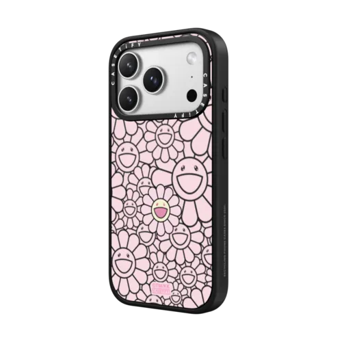 SUPERFLAT FLOWER PHONE CASE (PINK) | iPhone 17 Pro Max / Impact Case MagSafe Compatible / Matte Black | Image 2