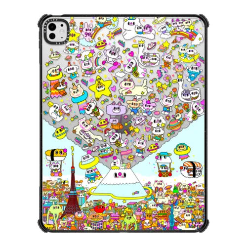 Fluffy Fuji Friends in Tokyo | iPad Pro 13-inch (M4/M5) / iPad Impact Case / Black | Image 1