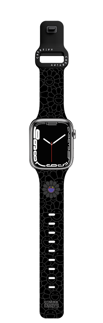 SUPERFLAT FLOWER(BLACK) WATCH BAND | Apple Watch Series 7-9 (45mm) / Impact Band / Black | Image 1