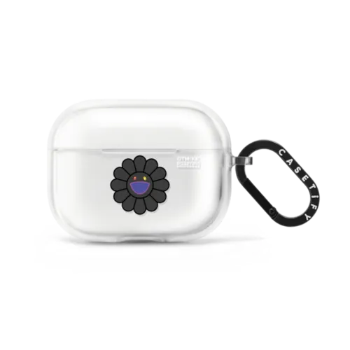 SUPERFLAT FLOWER(BLACK) EARBUDS CASE | AirPods Pro 2 / Earbuds Impact Case / Frost | Image 1