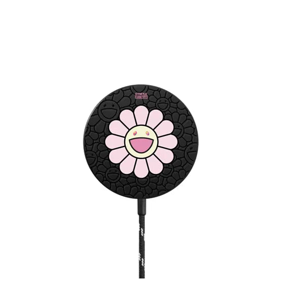 SUPERFLAT FLOWER(PINK) POWERTHRU MAGNETIC WIRELESS CHARGER | Image 1