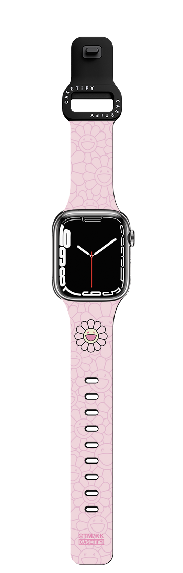 SUPERFLAT FLOWER(PINK) WATCH BAND | Apple Watch Series 7-9 (45mm) / Impact Band / Black | Image 1