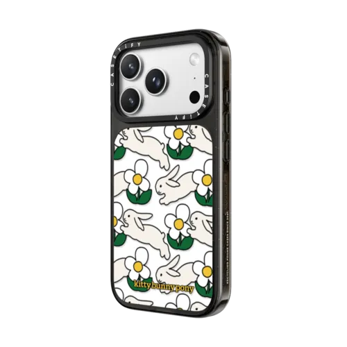 Bouncing Bunnies Daisy Case | iPhone 18 Pro Max / Impact Case MagSafe Compatible - Glossy / Glossy Black | Image 2