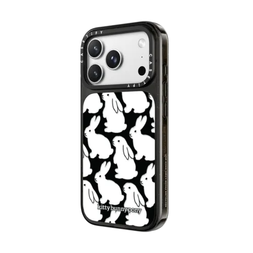Little Black Bunnies Case | iPhone 18 Pro Max / Impact Case MagSafe Compatible - Glossy / Glossy Black | Image 2