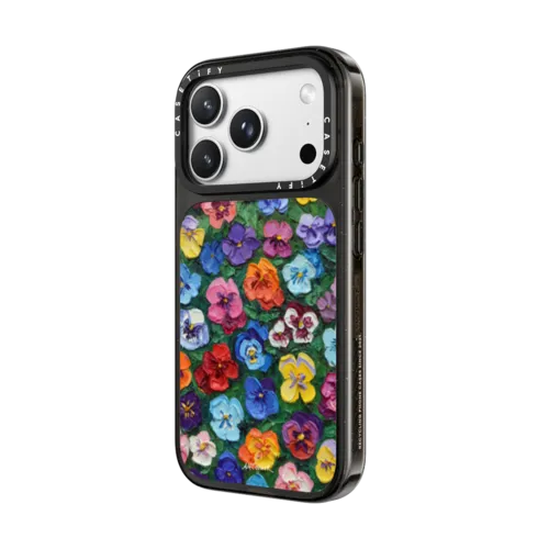 Pansy Garden | iPhone 18 Pro / Impact Case MagSafe Compatible - Glossy / Glossy Black | Image 2