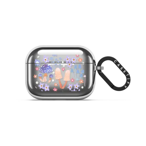 Lavender Mushrooms | AirPods Pro 3 / Earbuds Mirror Case / Silver | Image 1