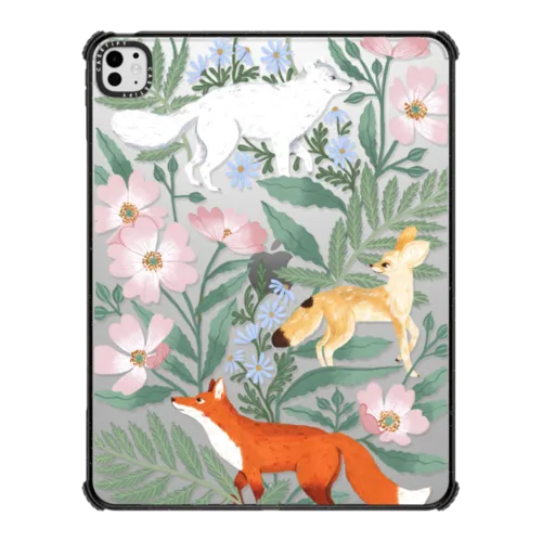 Fox Amongst the Flowers | iPad Pro 13-inch (M4/M5) / iPad Impact Case / Black | Image 1
